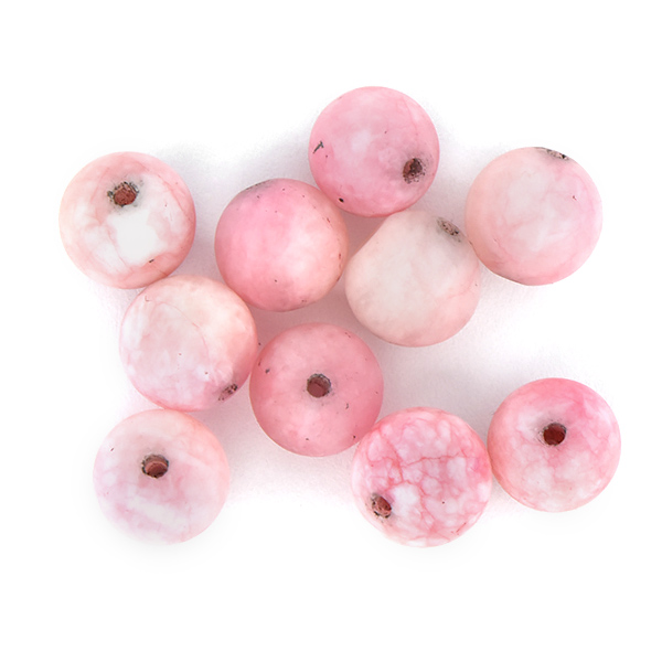 8mm Round natural Rose Frosted Agate Beads - 10pcs pack