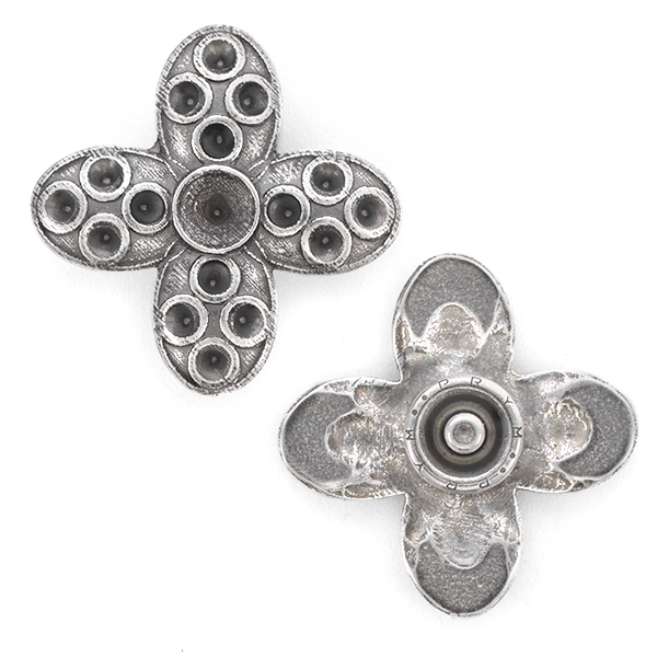 18pp, 29ss Metal Flower Snap Button Jewelry