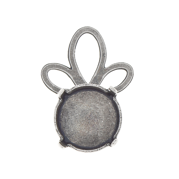 12mm Rivoli pendant base with floral loop
