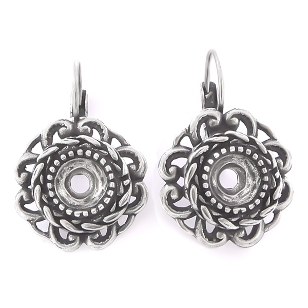 39ss Wheat stone setting Flower Earring base