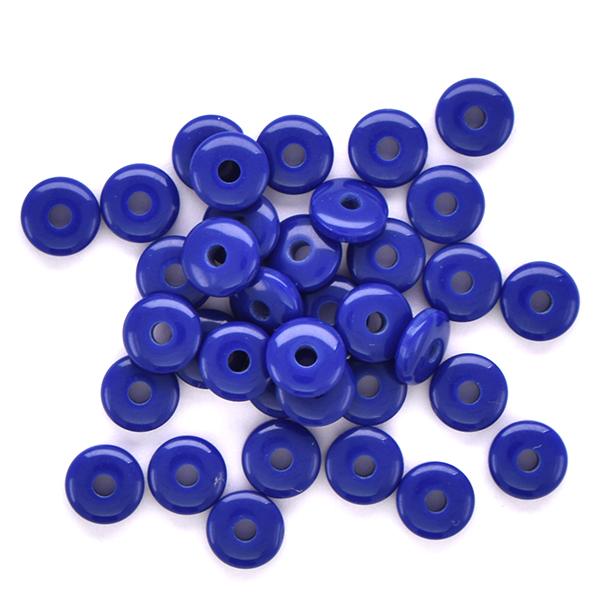 6mm Round Royal Blue Plastic Disc Beads, Round Plastic Discs
