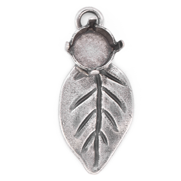 39ss Leaf Pendant base for jewelry making