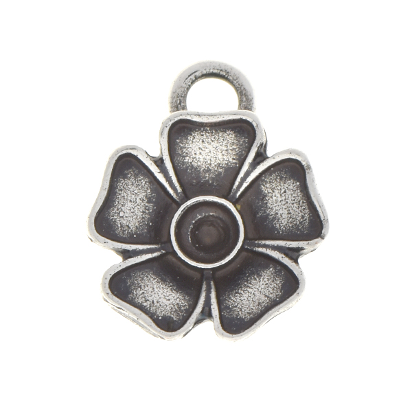 24pp Metal flower pendant base with top loop
