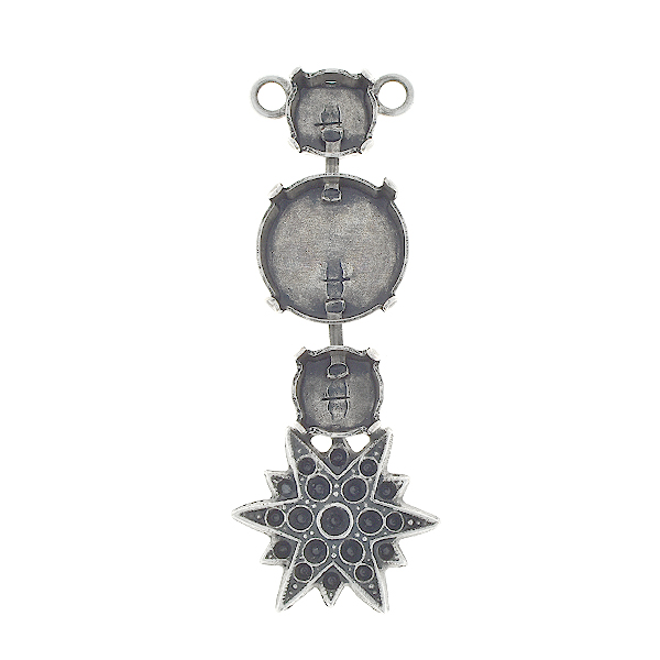 8pp, 14pp, 18pp, 39ss, 14mm Rivoli Vertical pendant with star