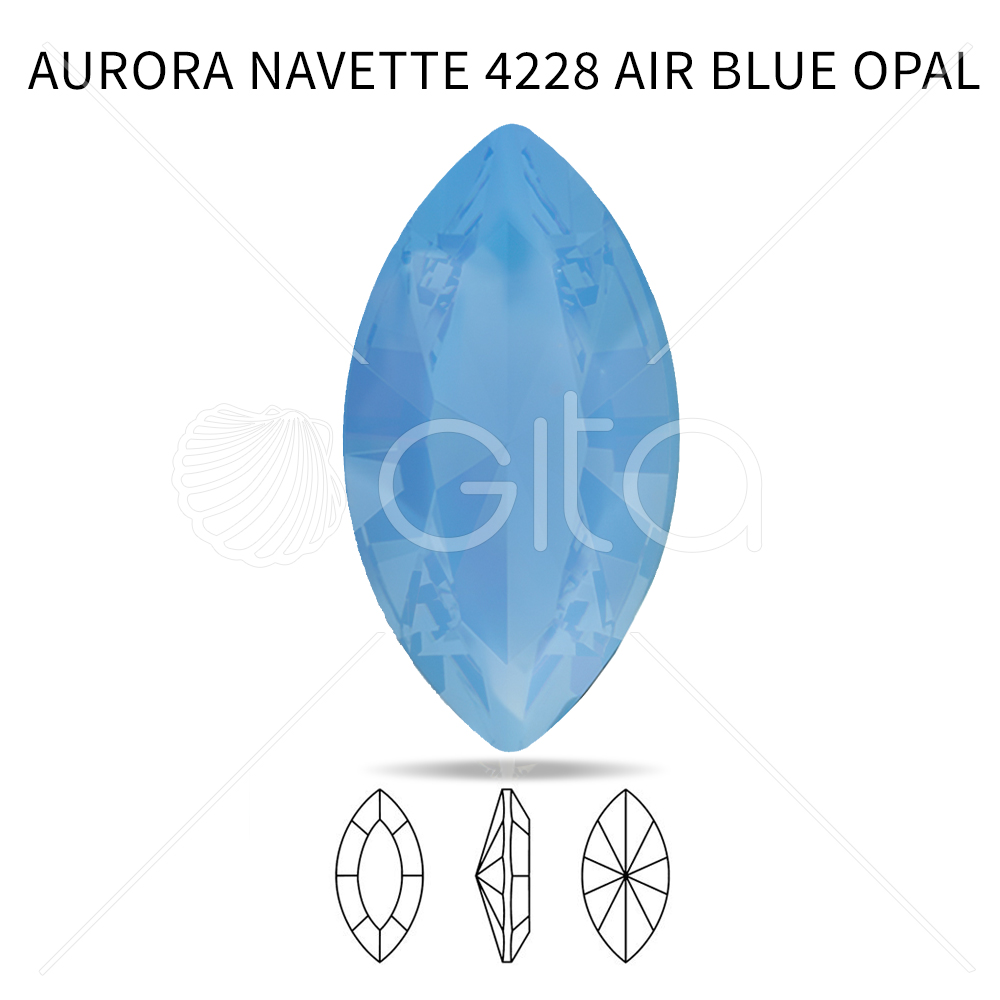 Aurora A4227 Classical Navette 32x17mm Air Blue Opal - 1pcs pack