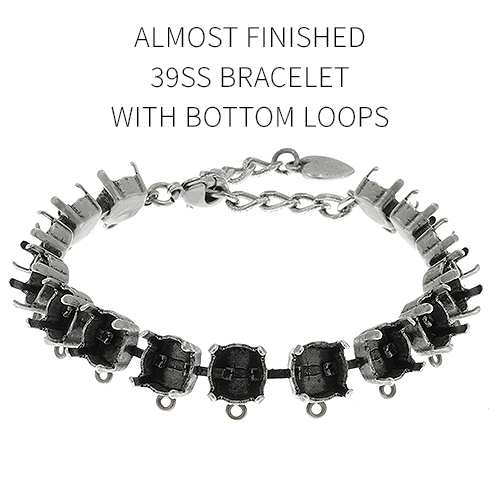 39ss empty cup chain (15 settings) almost finished Bracelet with bottom loops