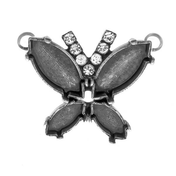 Butterfly pendant base with 2 top side loops