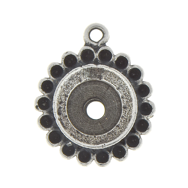 8pp, 39ss Metal Flower pendant base with one top loop