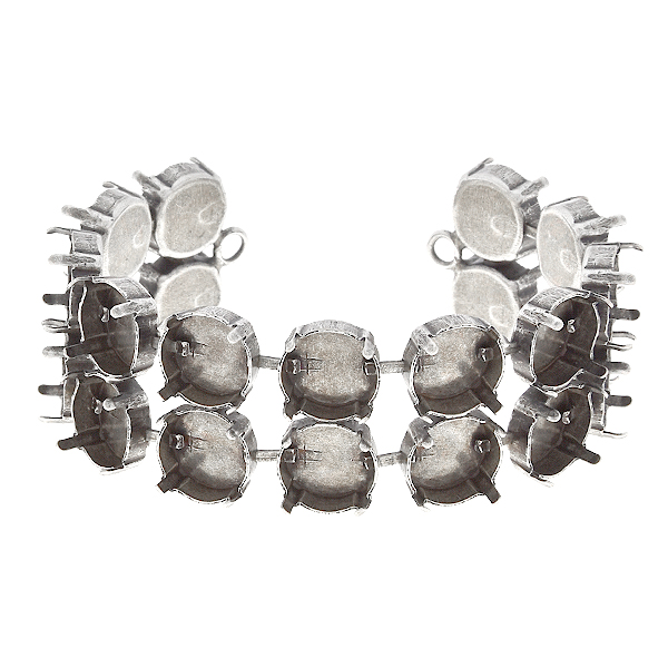 12mm Rivoli double row cup chain bracelet base