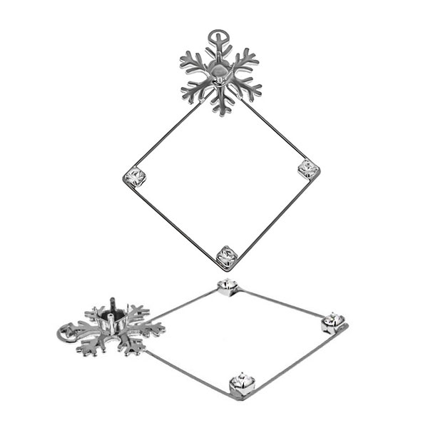 Pendant base: 29ss Curvy Snowflake element with Rhombus frame and 32pp Rhinestones and one top loop 