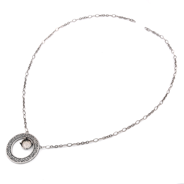 12mm Rivoli in metal hollow circle Necklace base