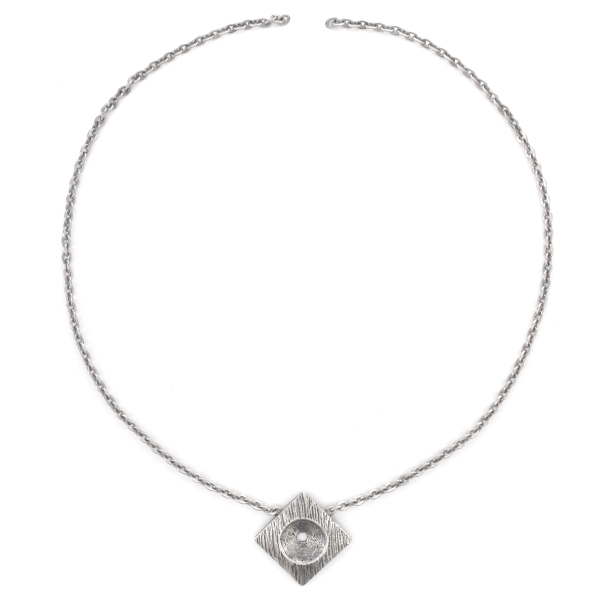 12mm Rivoli Lozenge shaped Pendant on chain Necklace base