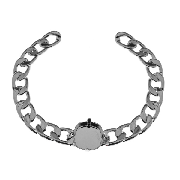 12x12mm Square on 11mm flat gourmet chain bracelet base 