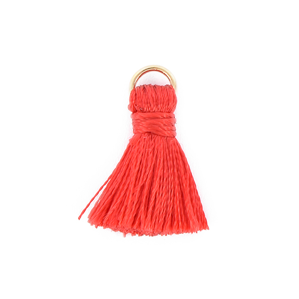 20mm Thread Tassels for jewelry making Red color - 4pcs pack