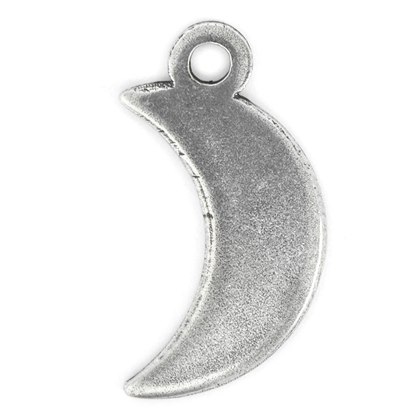 Metal casting Moon Pendant with top loop  