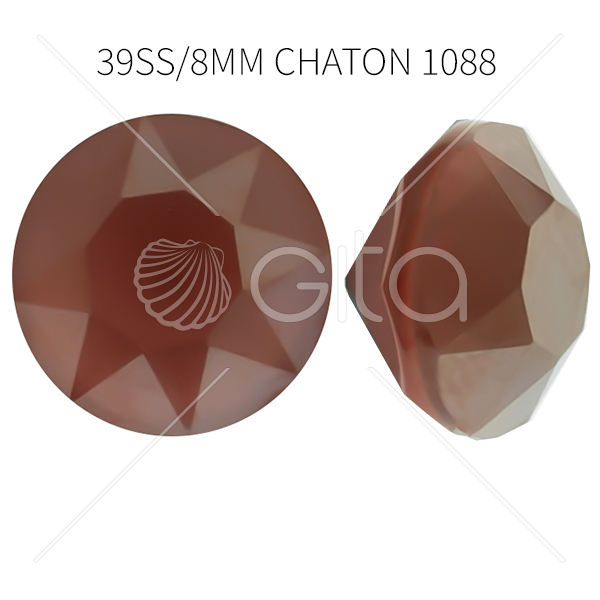 Aurora Crystal 39ss/8mm Chaton 1088 Light Coral color