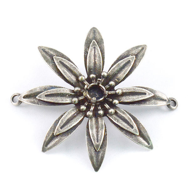 24ss Flower Pendant base with two side loops