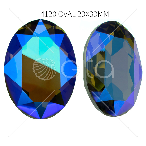 20x30mm Oval 4120 Aurora Crystal Black Diamond Shimmer color