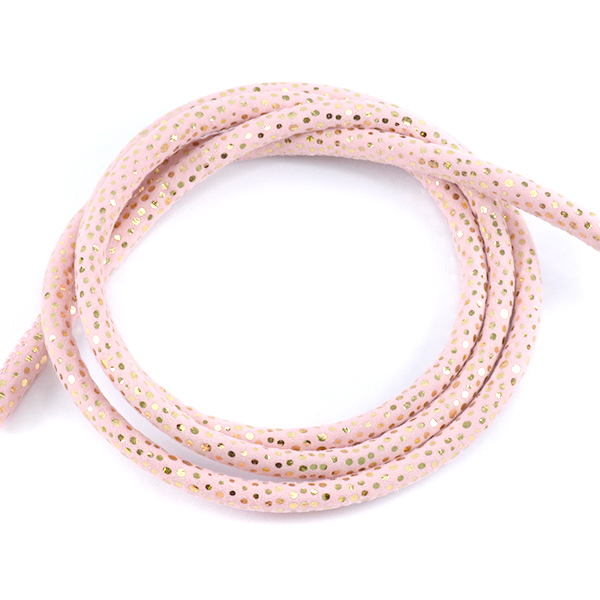 6mm Gold Spotted Light pink imitation leather 