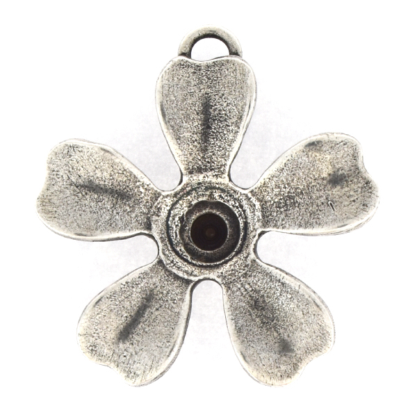 39ss Flower with 5 petals Pendant base with top loop