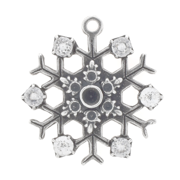 24pp Snowflake Pendant base with 32pp Rhinestones
