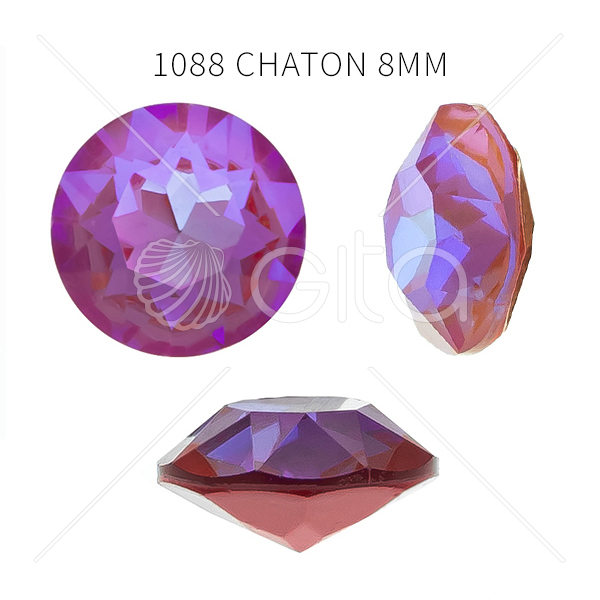 39ss/8mm Chaton 1088 Aurora Crystal Royal Red Delite