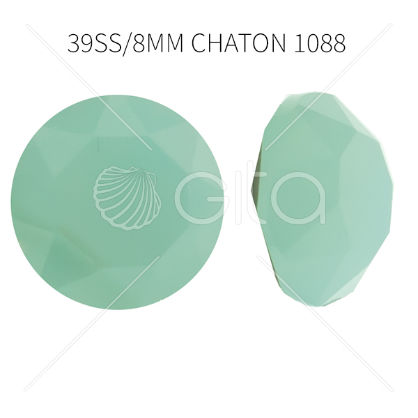 39ss/8mm Chaton 1088 Aurora Crystal Aqua Opal