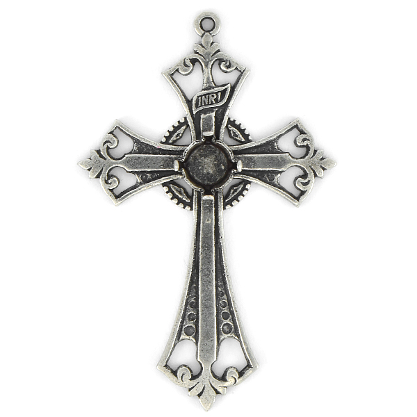 29ss Decorated Cross Pendant base with top loop
