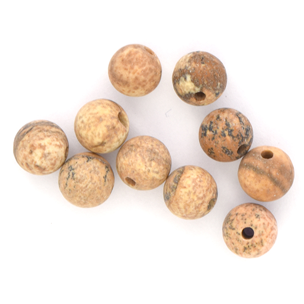 7mm Round Jasper Stone Beads Beige Matte - 10pcs pack