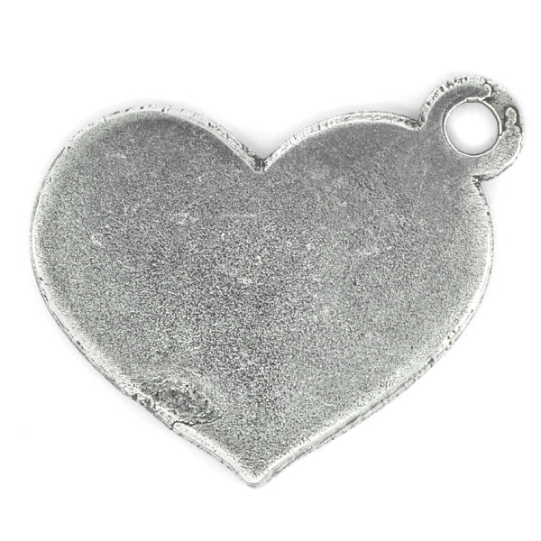 Metal casting Heart Pendant with top loop  