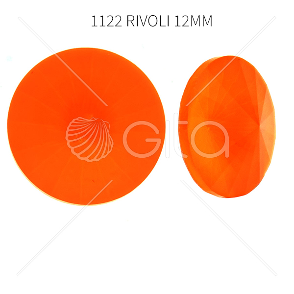12mm Rivoli 1122 Aurora Crystal Electric Orange