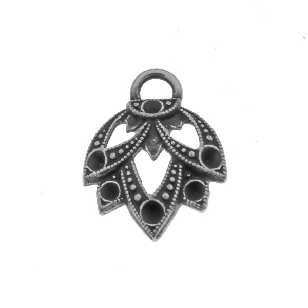 14pp Lotus metal casting pendant/charm base with top loop 