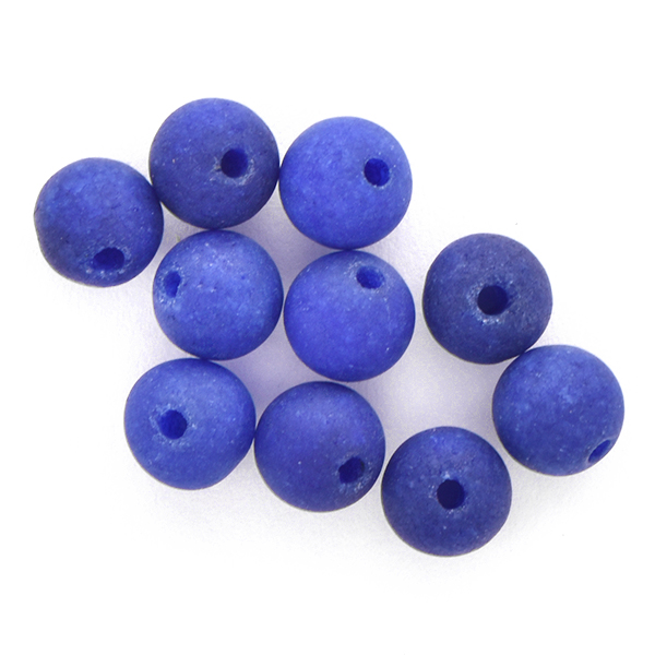 6mm Round Royal Blue Jade Stone Beads - 10pcs pack