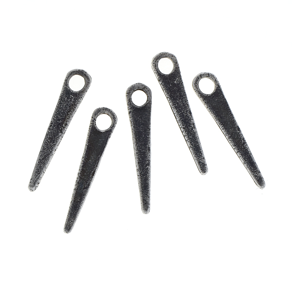 14mm Flat metal spike charms with top hole