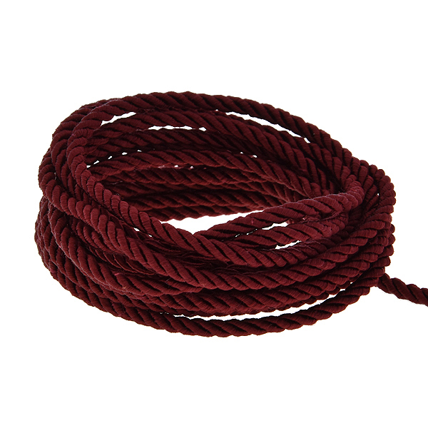 3mm Silk rope cord (strand string) Bordeaux color - 2 meters
