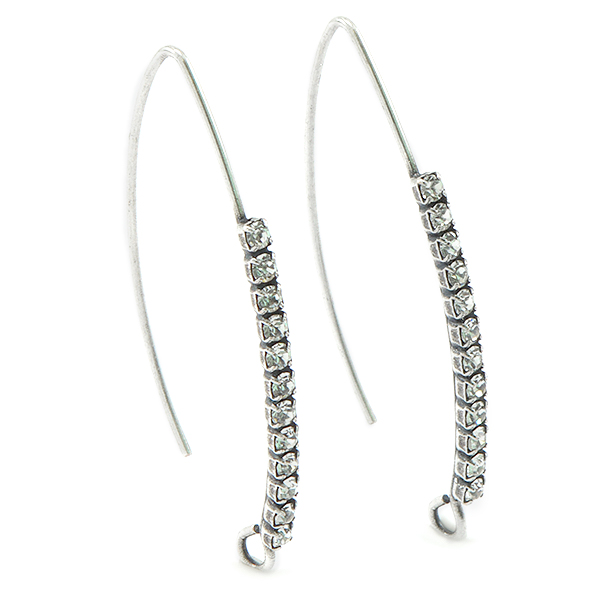 Earring findings - Marquise Ear Wires with rhinestones