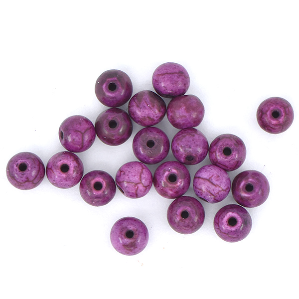 4mm Round natural Dark Purple Howlite Beads - 50pcs pack