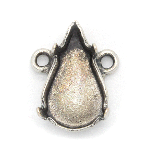Pear shape Tabel cut 13X7.8mm Pendant base with two loops