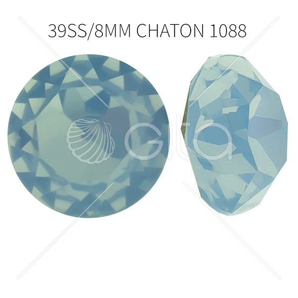 39ss/8mm Chaton 1088 Aurora Crystal Sapphire Opal 