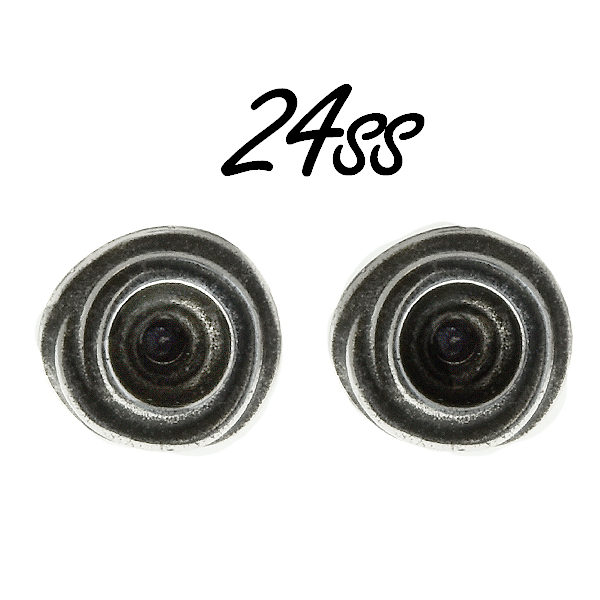 24ss wavy metal casting round Stud earring bases 