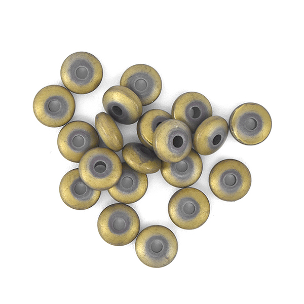 6mm Natural Hematite Flat Beads Antique Gold Matte color - 20 pcs pack