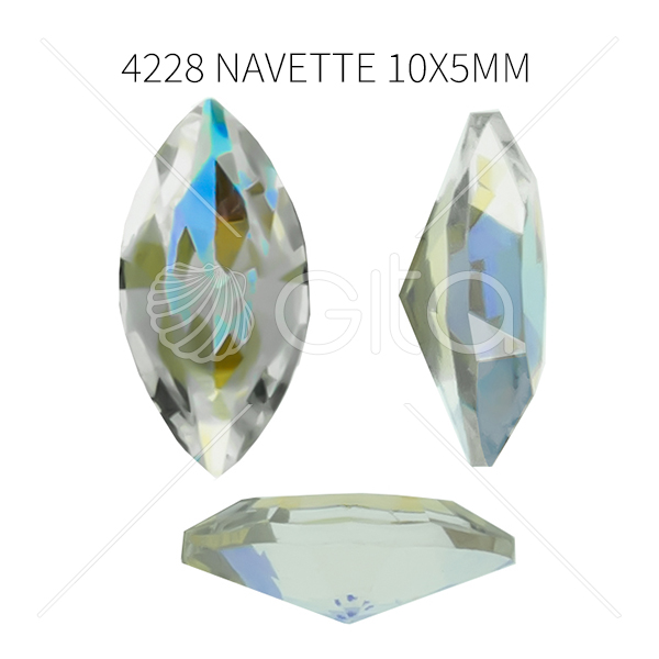 10x5mm Navette 4200 (4228) Aurora Crystal  Shimmer Unfoiled