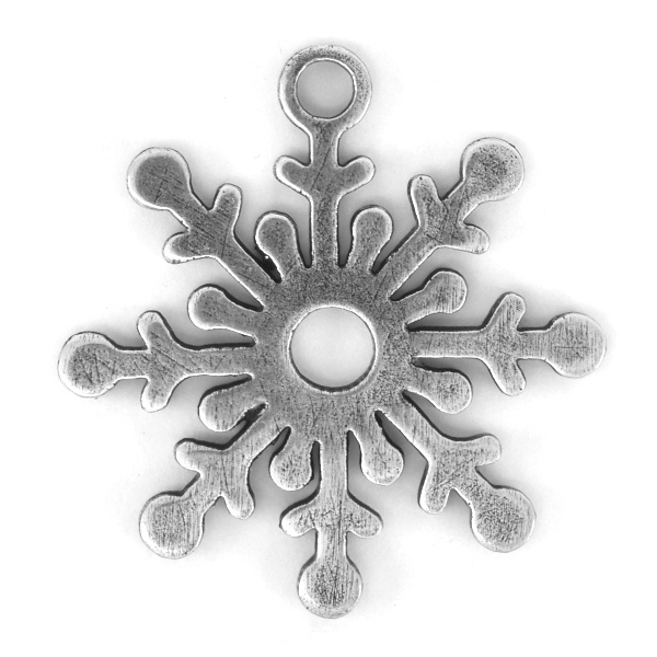 Metal casting Filigree Snowflake with hole Pendant base