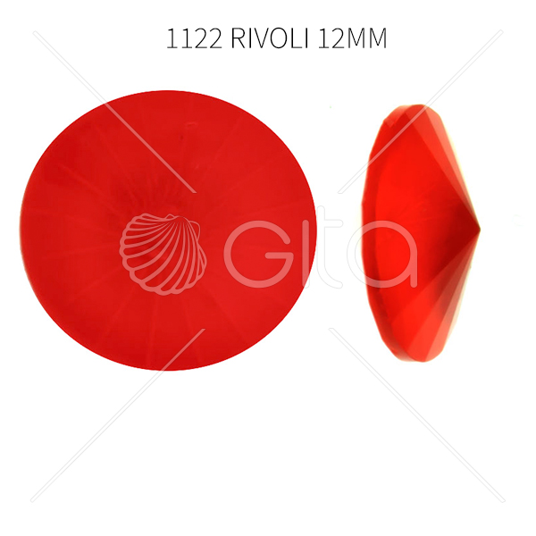 12mm Rivoli 1122 Aurora Crystal Electric Red