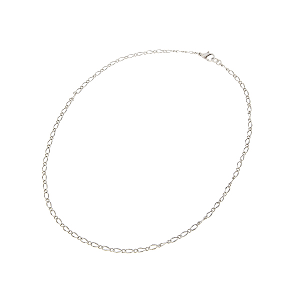 45cm Oval small two-sizes link chain necklace with clasp