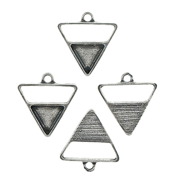 Metal casting Triangle Charms with loops