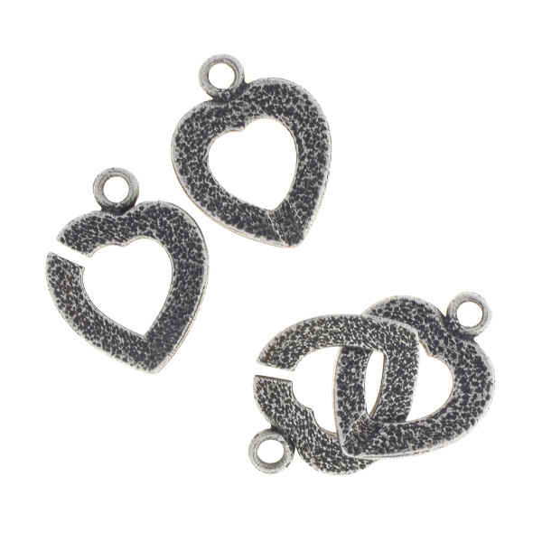 Heart shaped interlocking clasp for jewelry making
