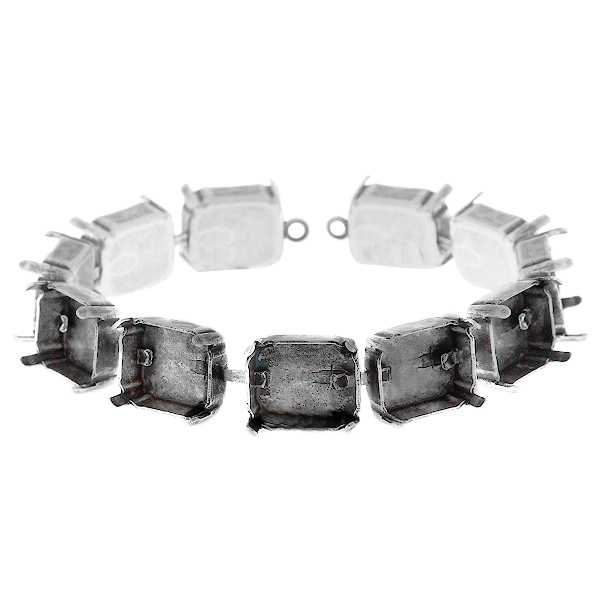12x10mm Octagon Cup Chain Bracelet base ( 11 settings )