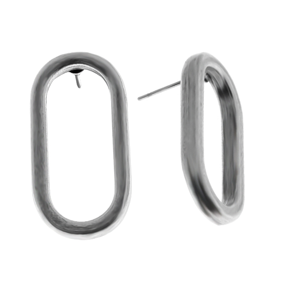 29.5x15.4mm Hollow Oval Link Stud earring bases