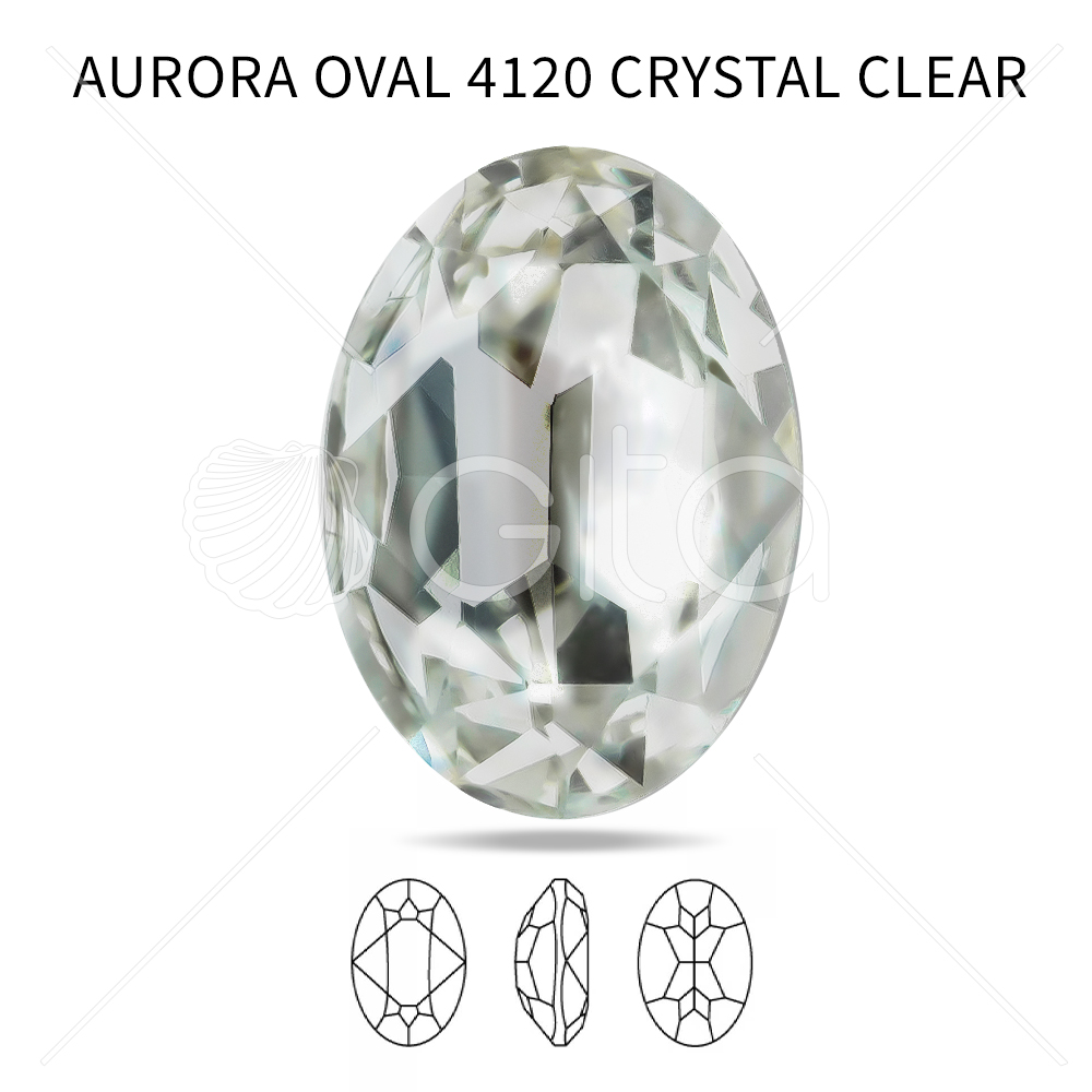 Aurora A4120 Oval 13x18mm Crystal Clear color - 3pcs pack